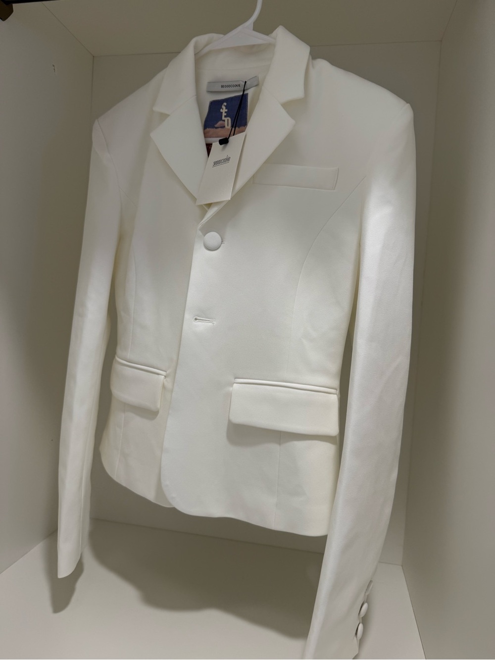 Women’s White Tailored Blazer -Seooocookie